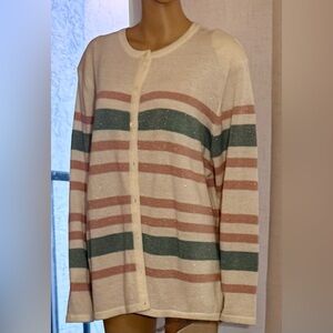 Alfred Dunner cardigan sweater. Gold threads Sz.2X